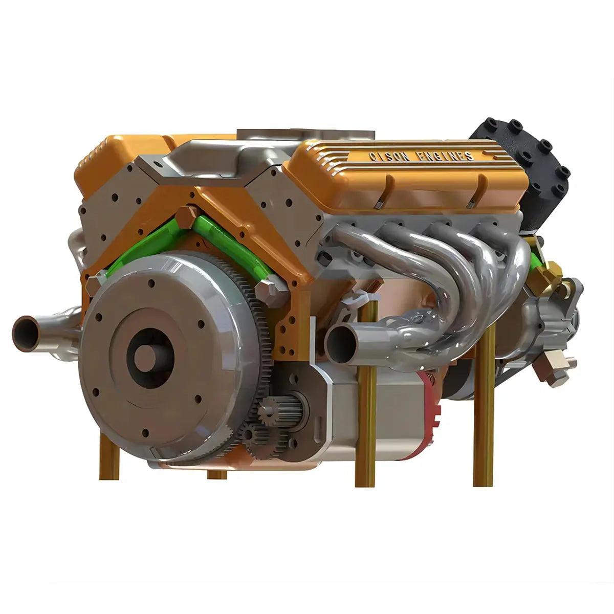 1:6 scale CISON mini V8 engine kit in angled view, ideal for RC car installation and hands-on model assembly.