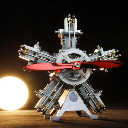 TECHING 1:6 scale metal radial 5-cylinder engine model, a STEM toy for engineering students.