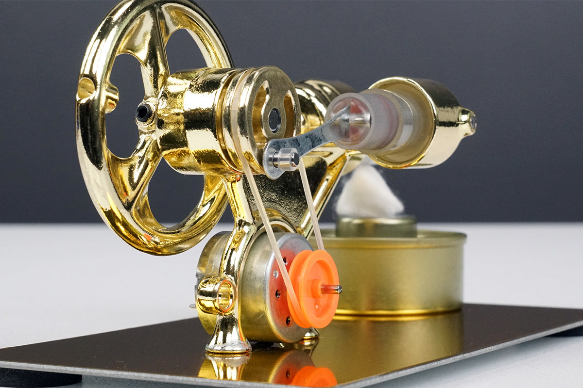 Single Cylinder Stirling Engine Kit Hot Air Electricity Generator Stirling Motor Kit With Light Bulb