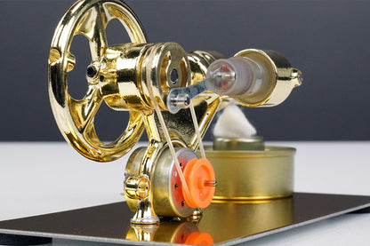 Single Cylinder Stirling Engine Kit Hot Air Electricity Generator Stirling Motor Kit With Light Bulb