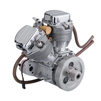 CISON V-Twin Dual Cylinder Motorcycle Model Engine Kits CISON FG-VT9 9cc 4-Stroke Air-Cooled Gasoline Engine Model
