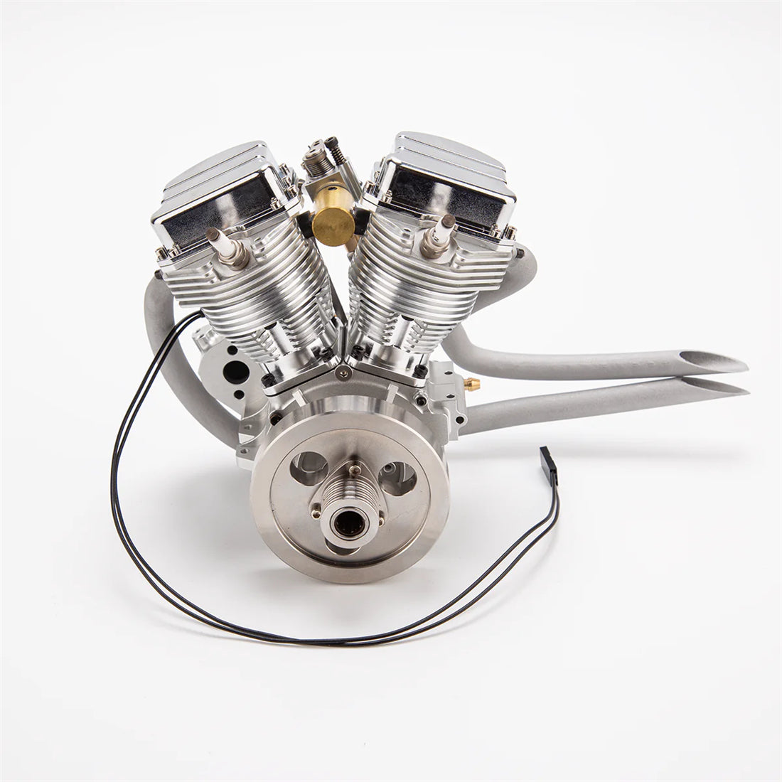 CISON V-Twin Dual Cylinder Motorcycle Model Engine Kits CISON FG-VT9 9cc 4-Stroke Air-Cooled Gasoline Engine Model