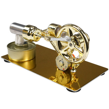 Single Cylinder Stirling Engine Kit Hot Air Electricity Generator Stirling Motor Kit With Light Bulb