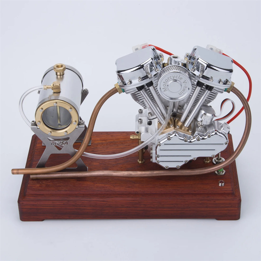 CISON V-Twin Dual Cylinder Motorcycle Model Engine Kits CISON FG-VT9 9cc 4-Stroke Air-Cooled Gasoline Engine Model