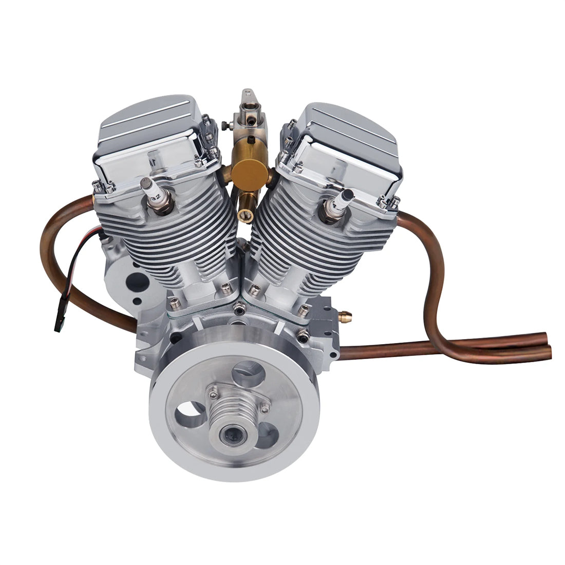 CISON V-Twin Dual Cylinder Motorcycle Model Engine Kits CISON FG-VT9 9cc 4-Stroke Air-Cooled Gasoline Engine Model