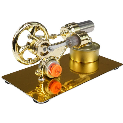 Single Cylinder Stirling Engine Kit Hot Air Electricity Generator Stirling Motor Kit With Light Bulb