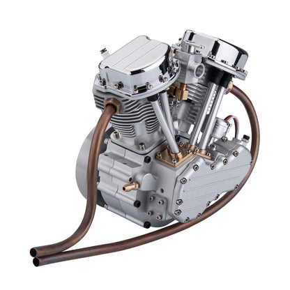 CISON V-Twin Dual Cylinder Motorcycle Model Engine Kits CISON FG-VT9 9cc 4-Stroke Air-Cooled Gasoline Engine Model