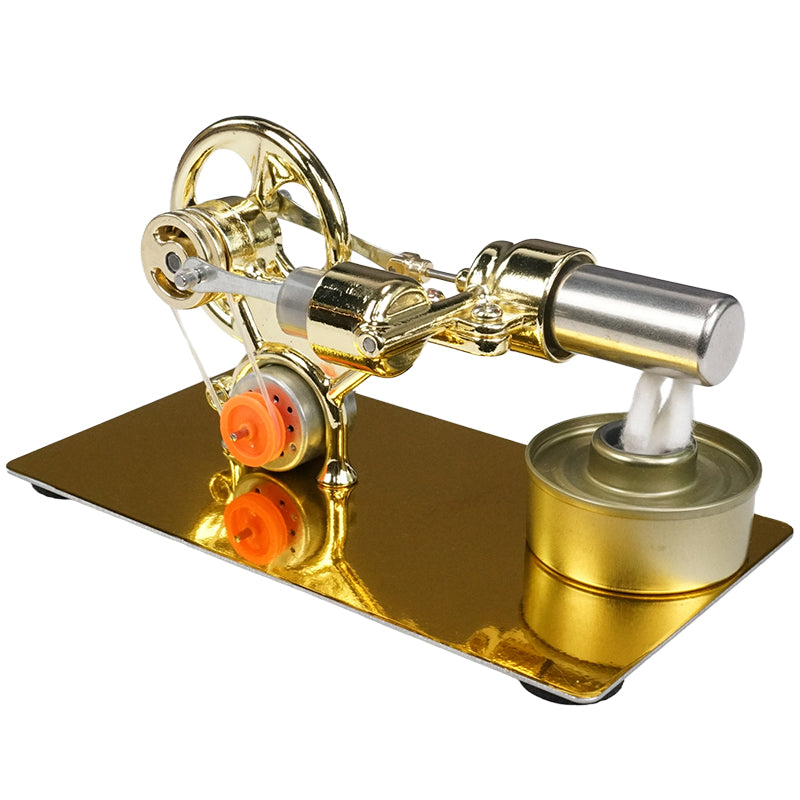 Single Cylinder Stirling Engine Kit Hot Air Electricity Generator Stirling Motor Kit With Light Bulb