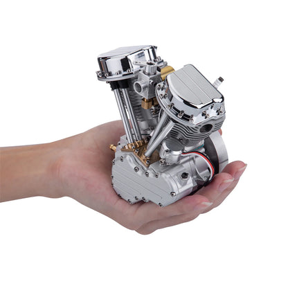 CISON V-Twin Dual Cylinder Motorcycle Model Engine Kits CISON FG-VT9 9cc 4-Stroke Air-Cooled Gasoline Engine Model