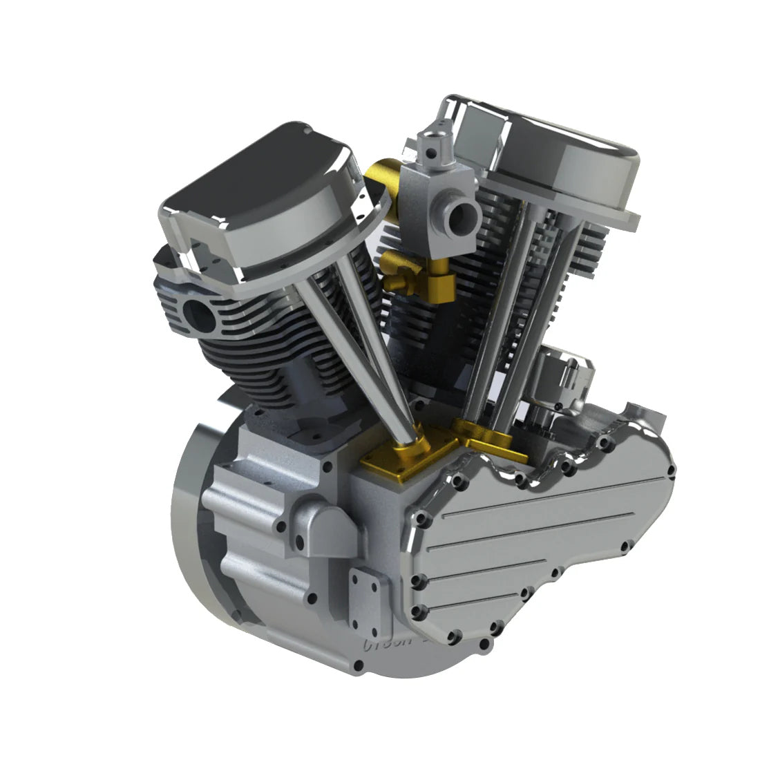 CISON V-Twin Dual Cylinder Motorcycle Model Engine Kits CISON FG-VT9 9cc 4-Stroke Air-Cooled Gasoline Engine Model