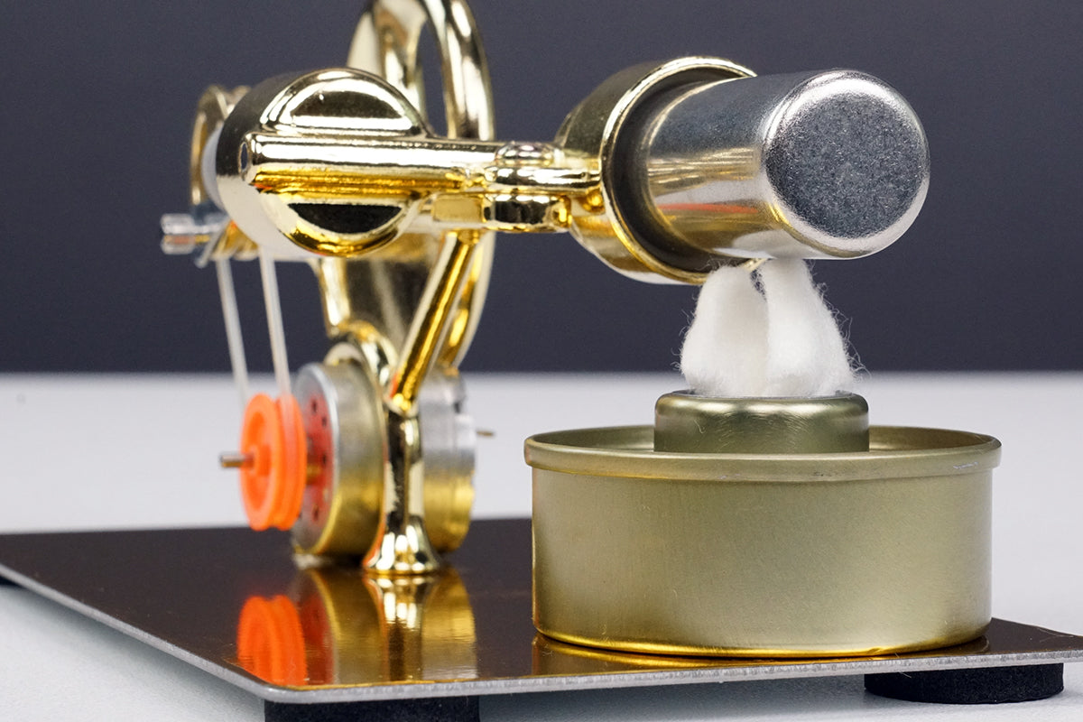 Single Cylinder Stirling Engine Kit Hot Air Electricity Generator Stirling Motor Kit With Light Bulb