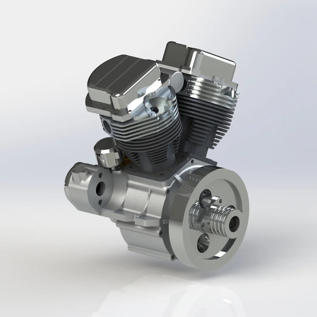 CISON V-Twin Dual Cylinder Motorcycle Model Engine Kits CISON FG-VT9 9cc 4-Stroke Air-Cooled Gasoline Engine Model