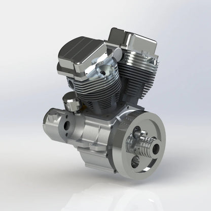 CISON V-Twin Dual Cylinder Motorcycle Model Engine Kits CISON FG-VT9 9cc 4-Stroke Air-Cooled Gasoline Engine Model