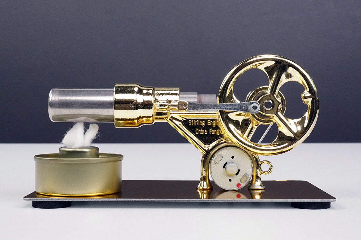 Single Cylinder Stirling Engine Kit Hot Air Electricity Generator Stirling Motor Kit With Light Bulb