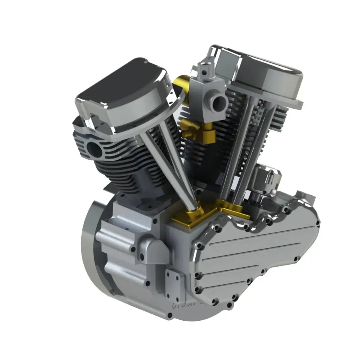 Top-down view of CISON 9cc V2 motorcycle engine model kit for RC enthusiasts and engineers.