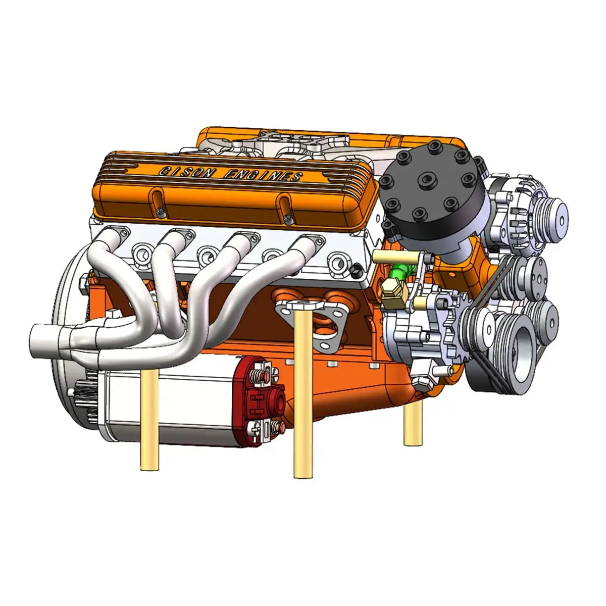 CISON metal V8 engine model that runs, designed for realistic RC car integration.