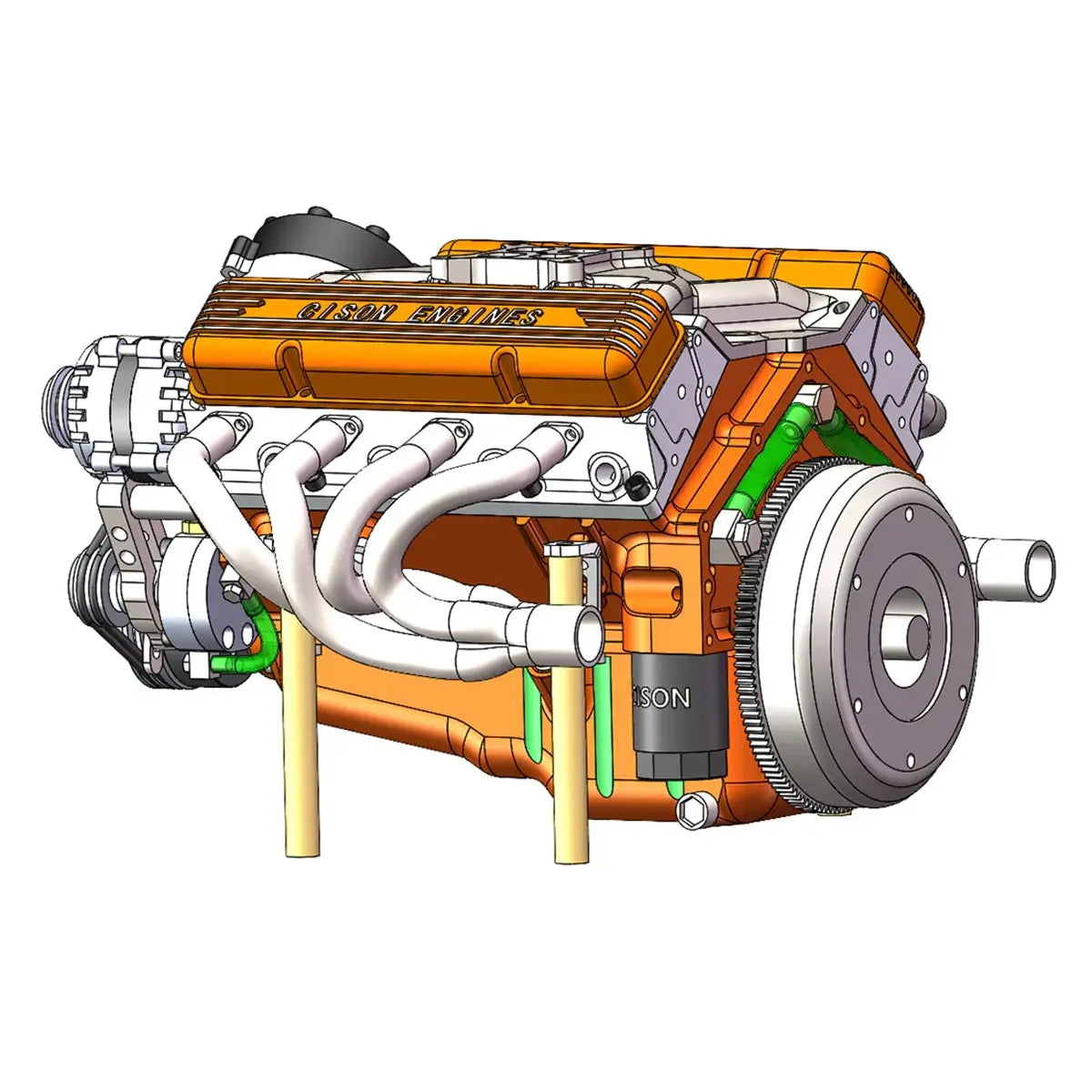CISON small V8 internal combustion engine model for realistic RC car integration and miniature engineering use.