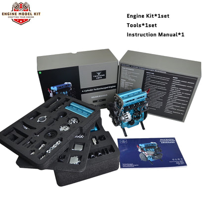 Full Metal TECHING Updated L4 Car Engine Model Kit
