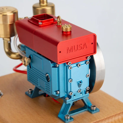 MUSA single-cylinder engine kit with evaporative water cooling system, perfect for functional RC applications.