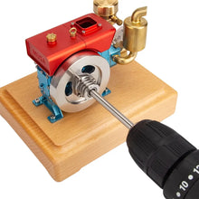 MUSA mini working gasoline single-cylinder engine model kit on wooden base for RC and mechanical enthusiasts.
