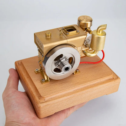 MUSA internal combustion single-cylinder engine model on wooden base, ideal for gifting, collection, and school use.
