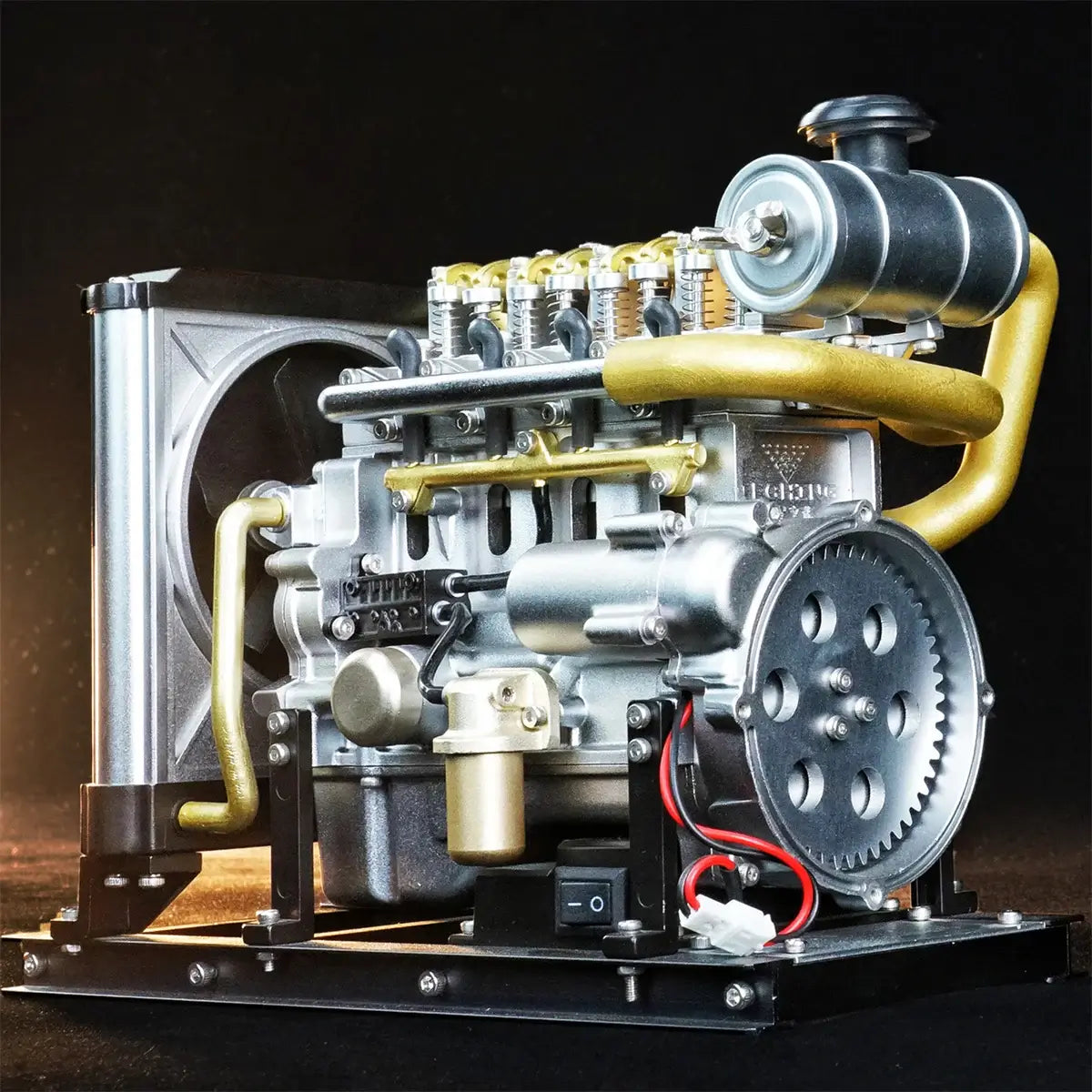 TECHING 1:10 scale L4 diesel engine model, full metal for STEM learning and display.