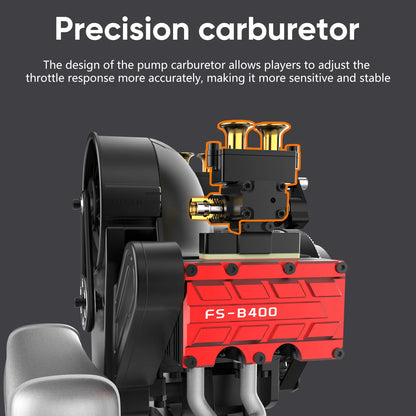 TOYAN Engine FS-B400AC Flat-four DIY Engine Horizontal Opposed 4 Cylinder 4 Stroke Nitro H4 Engine