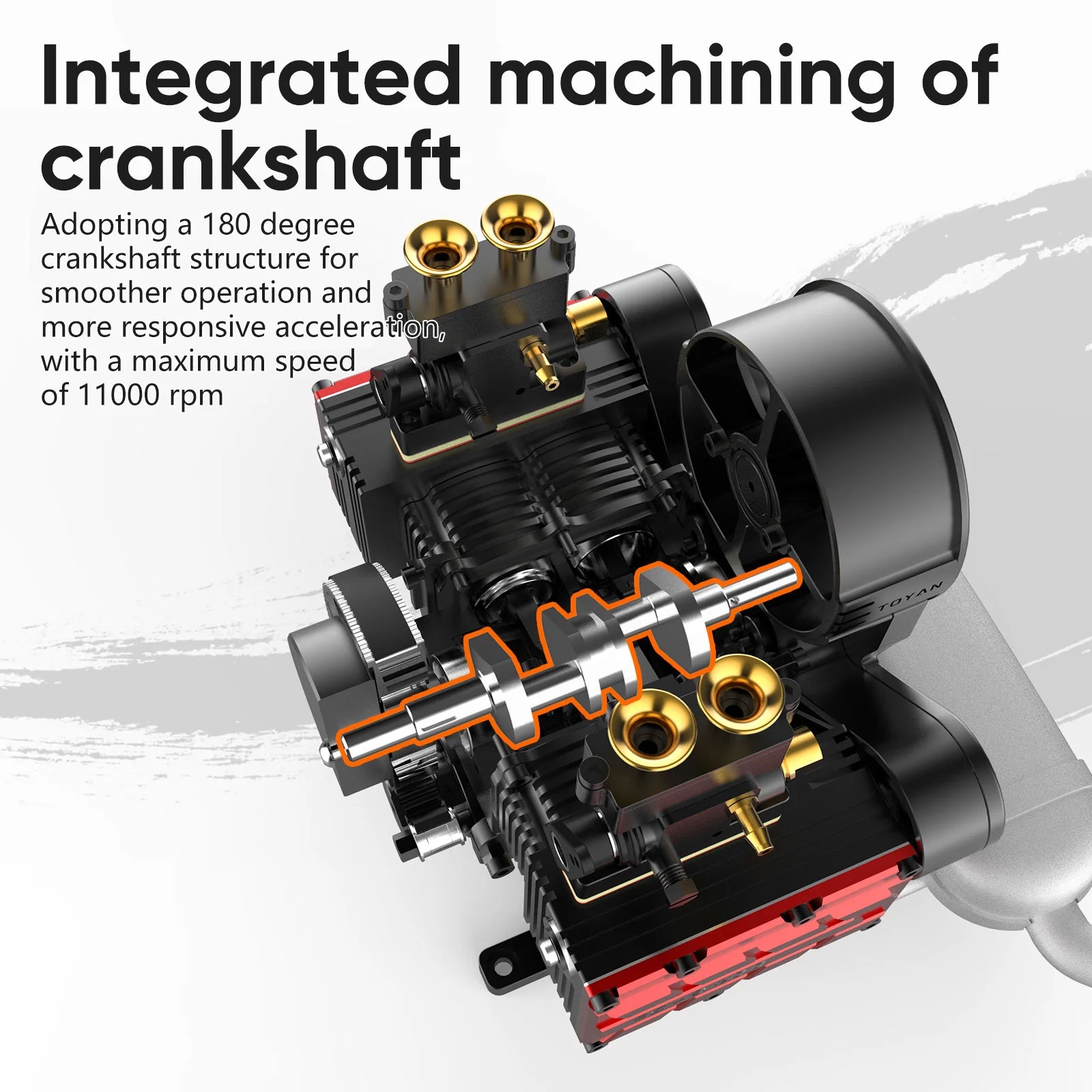 TOYAN Engine FS-B400AC Flat-four DIY Engine Horizontal Opposed 4 Cylinder 4 Stroke Nitro H4 Engine Model Kit