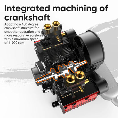 TOYAN Engine FS-B400AC Flat-four DIY Engine Horizontal Opposed 4 Cylinder 4 Stroke Nitro H4 Engine Model Kit