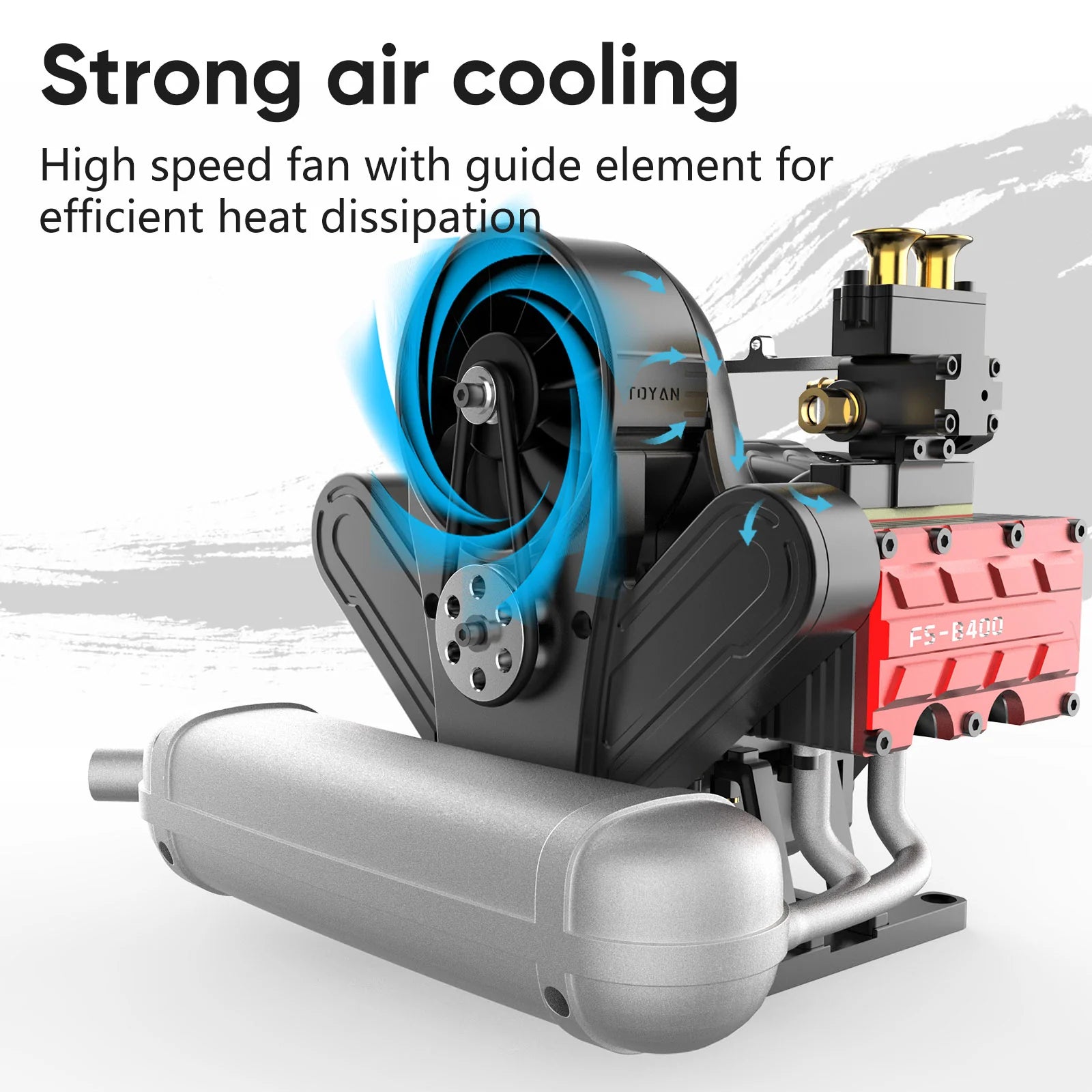 TOYAN Engine FS-B400AC Flat-four Engine Horizontal Opposed 4 Cylinder 4 Stroke Nitro H4 Engine Model