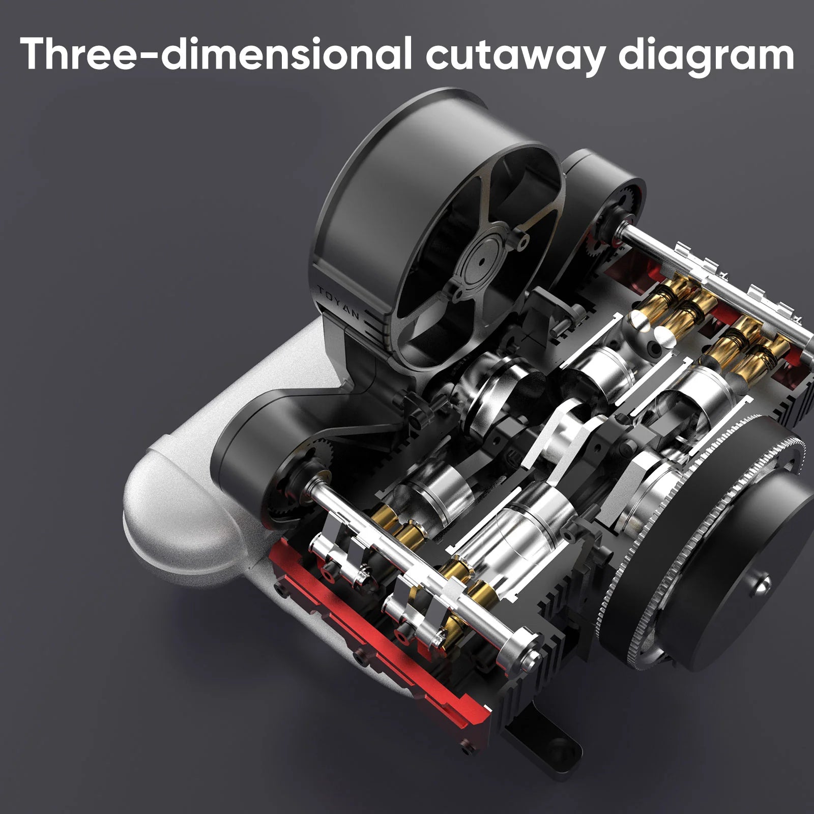 TOYAN Engine FS-B400 Flat-four Engine Horizontal Opposed 4 Cylinder 4 Stroke Nitro H4 Engine Model DIY