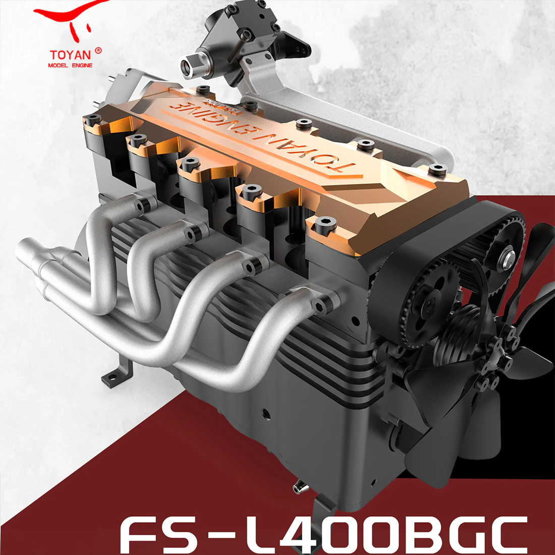 TOYAN Engine FS-L400BGC 14CC Inline 4 Cylinder 4 Stroke OHC L4  Gasoline Engine Model kit for rc model  car ship