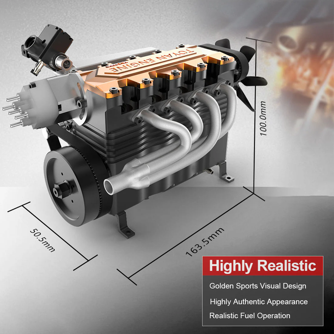 TOYAN Engine Model FS-L400BGC 14CC Inline 4 Cylinder 4 Stroke OHC L4  Gasoline Engine DIY kit 