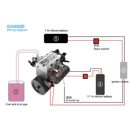 TOYAN FS-L200AC Nitro Engine Model Kit 2 cylinder engine diy set