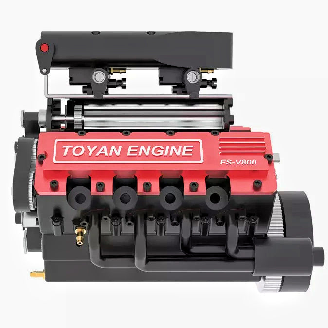 TOYAN V8 Engine FS-V800GCS Supercharger Engine DIY Set 28cc 8-Cylinder 4-Stroke Gasoline RC Car V8 Engine Model Kit