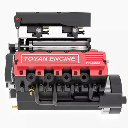 TOYAN V8 Engine FS-V800GCS Supercharger Engine DIY Set 28cc 8-Cylinder 4-Stroke Gasoline RC Car V8 Engine Model Kit