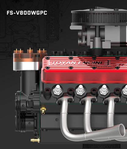 TOYAN V8 Engine FS-V800WGPC 28cc OHV Gasoline Engine Model Kit v8 car engine diy