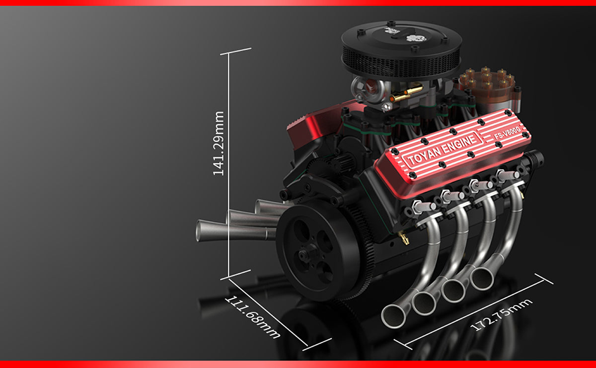 TOYAN V8 Engine FS-V800WGPC 28cc OHV Gasoline Engine Model Kit v8engine 