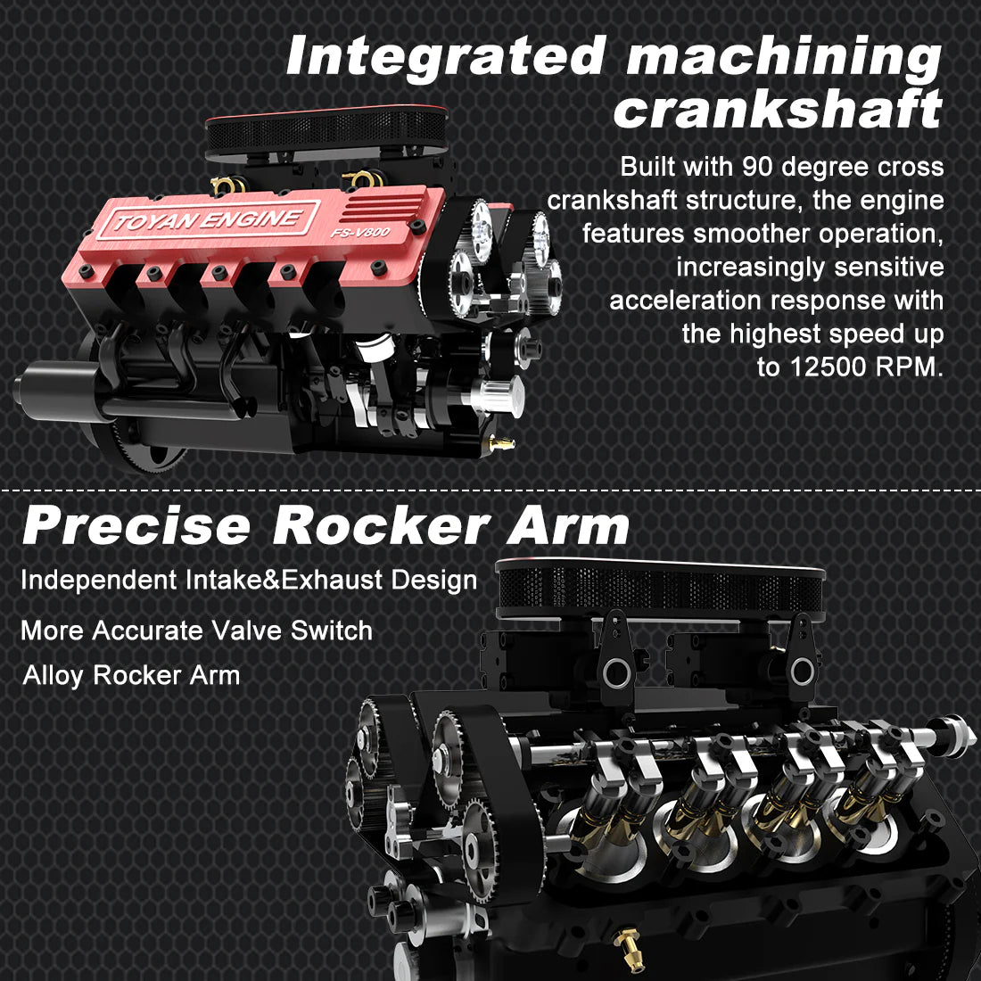 TOYAN V8 Engine water cooling FS-V800 8-Cylinder 4 Stroke Engine V8 Engine Model Kit V8 Car engine
