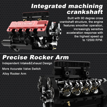 TOYAN V8 Engine water cooling FS-V800 8-Cylinder 4 Stroke Engine V8 Engine Model Kit V8 Car engine