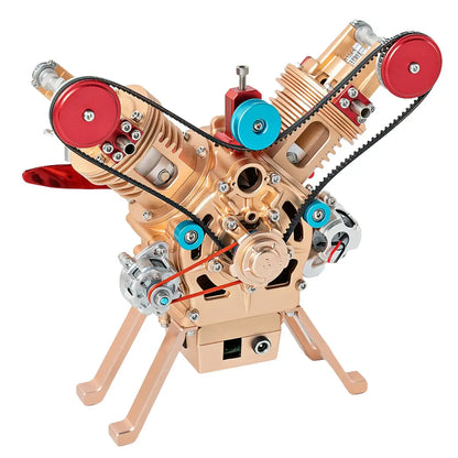 Collector's edition CNC-milled v twin engine model, perfect for display or STEM collectors.
