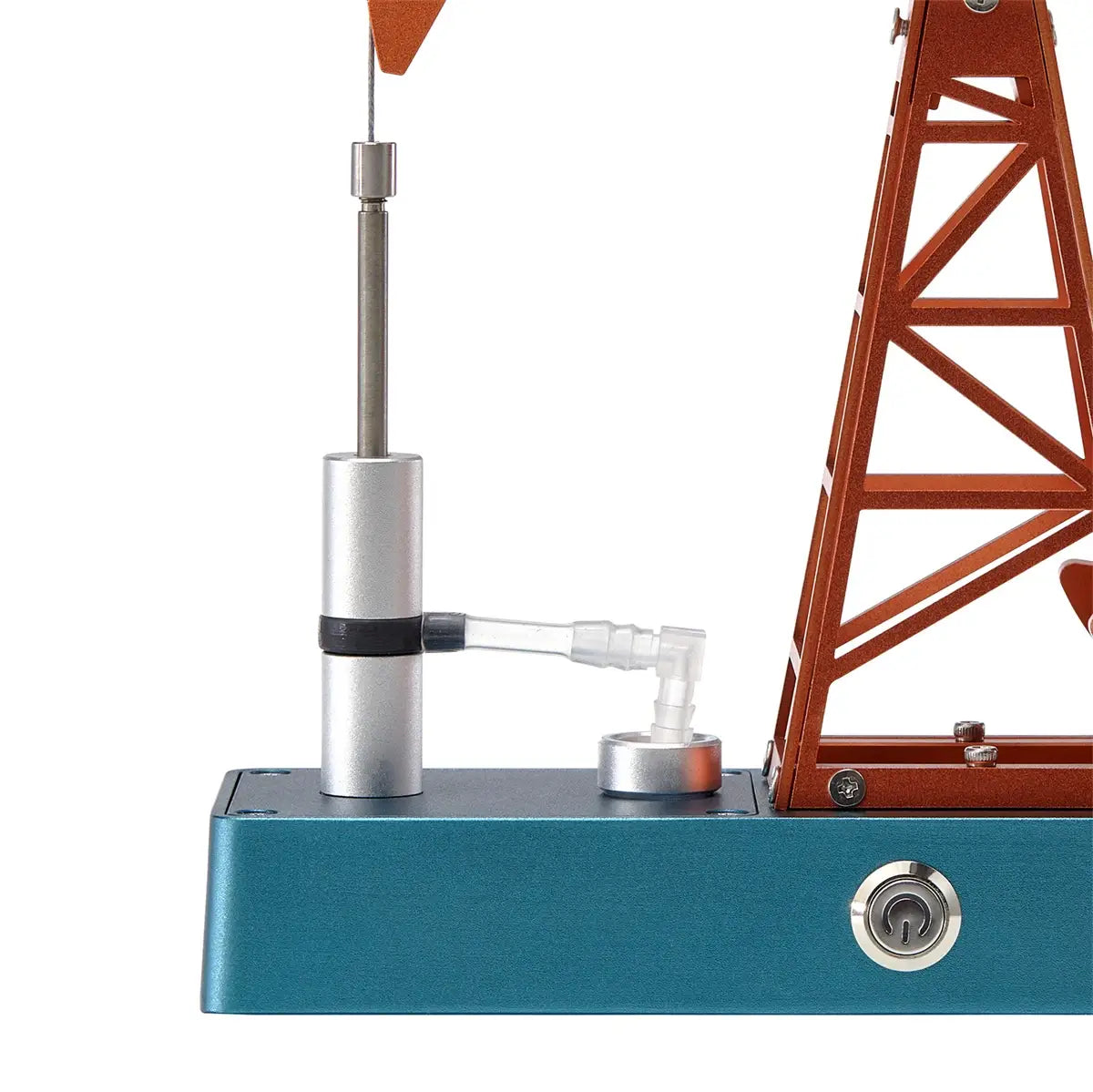 Collector's edition CNC-milled model oil derrick, an ideal engineering gift for teens and young learners.