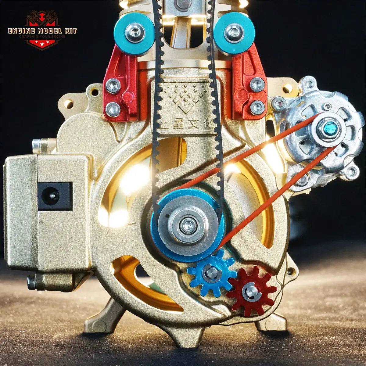 TECHING single-cylinder engine model's metal cylinder close-up view