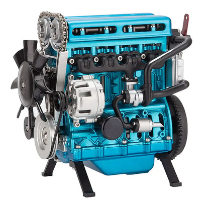 TECHING metal turbocharged L4 engine model kit for advanced mechanical learning and assembly.