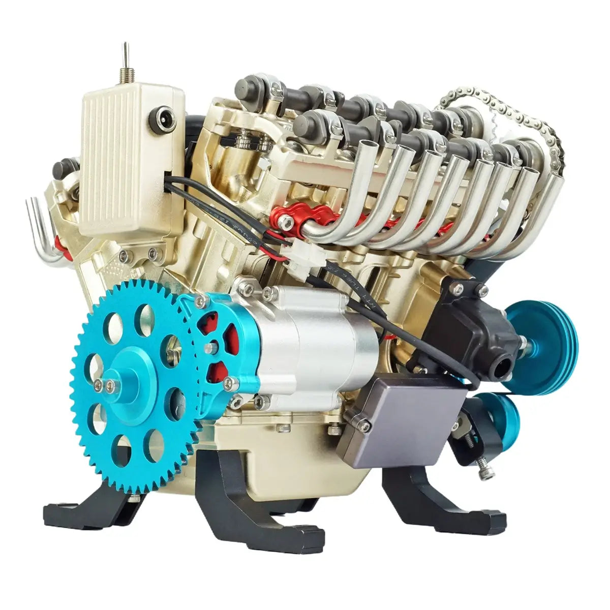 Functional V8 engine model that runs, perfect for family STEM projects and interactive learning.